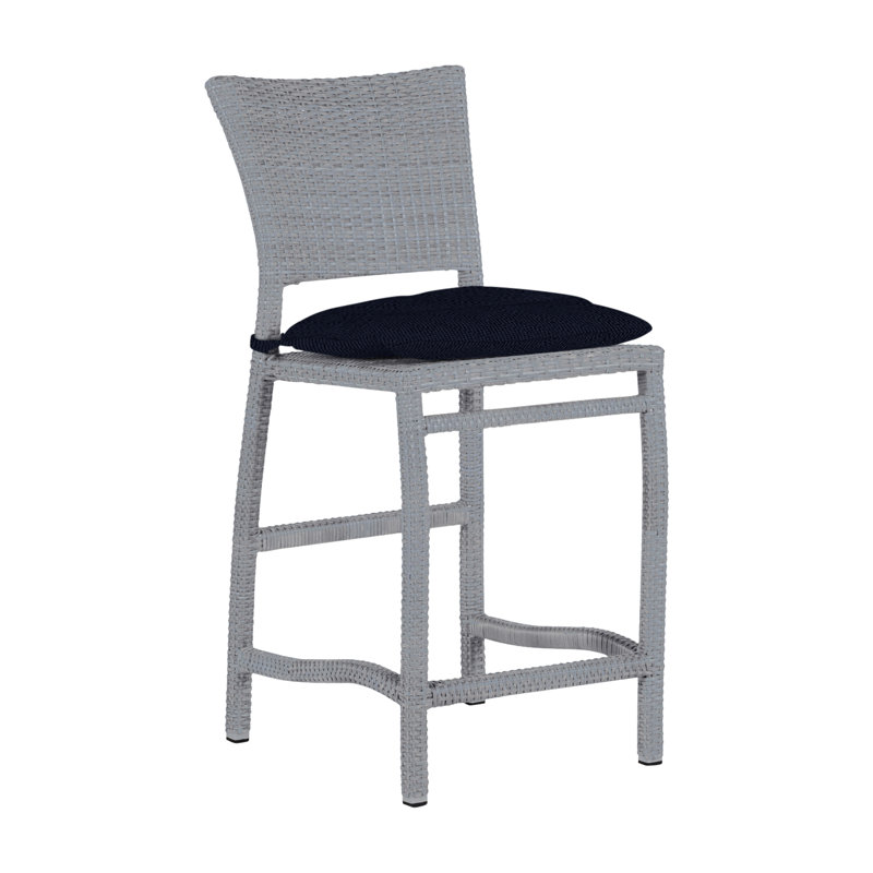 Tabouret de comptoir 24 po Skye - Huître, Huître, Welt, Lin marine