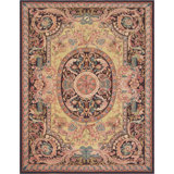 Savonnerie Wool Oriental Area Rug in Beige