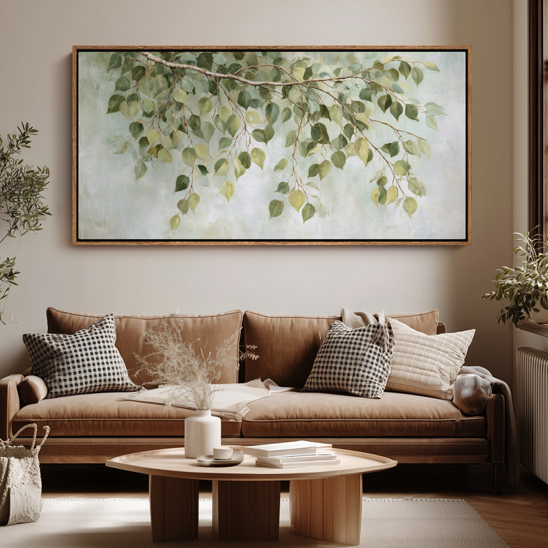 Art mural classique avec fleurs en fleurs, H 30 po x l 60 po, Naturel
