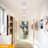 Modern Semi Flush Mount Ceiling Light With Cloud-Patterned Glass Shade, 9.6" White Dome Drum Lighting Fixture For Bedroom Hallway Kitchen, ETL & UL Listed