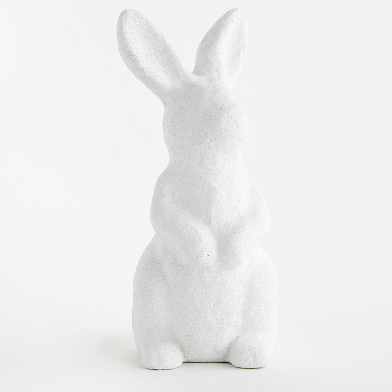 Grande statue de jardin Lapin Jardin Blanc, Debout grand