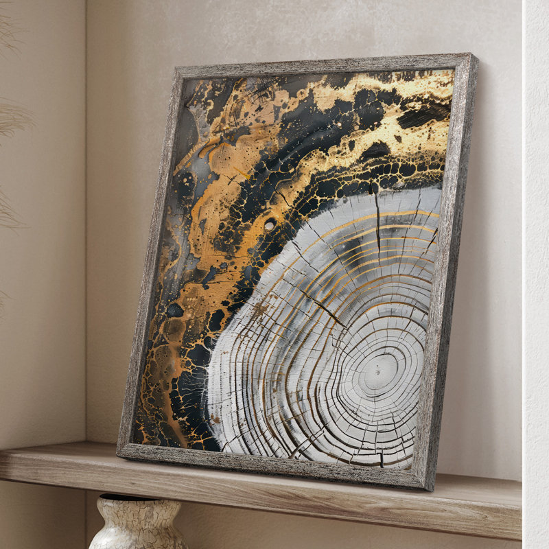 Série ABSTRACT CCLXI, reproduction encadrée - bois massif, H 15 po x l 12 po