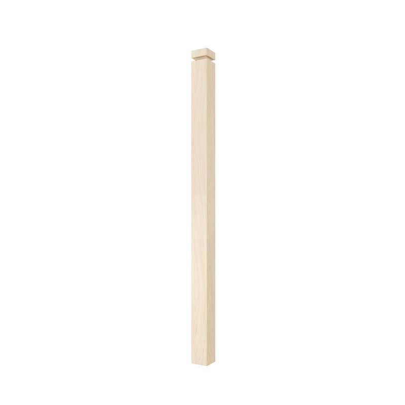 2 1/2 po x 44 po Érable Groove Newel, naturel, Naturel