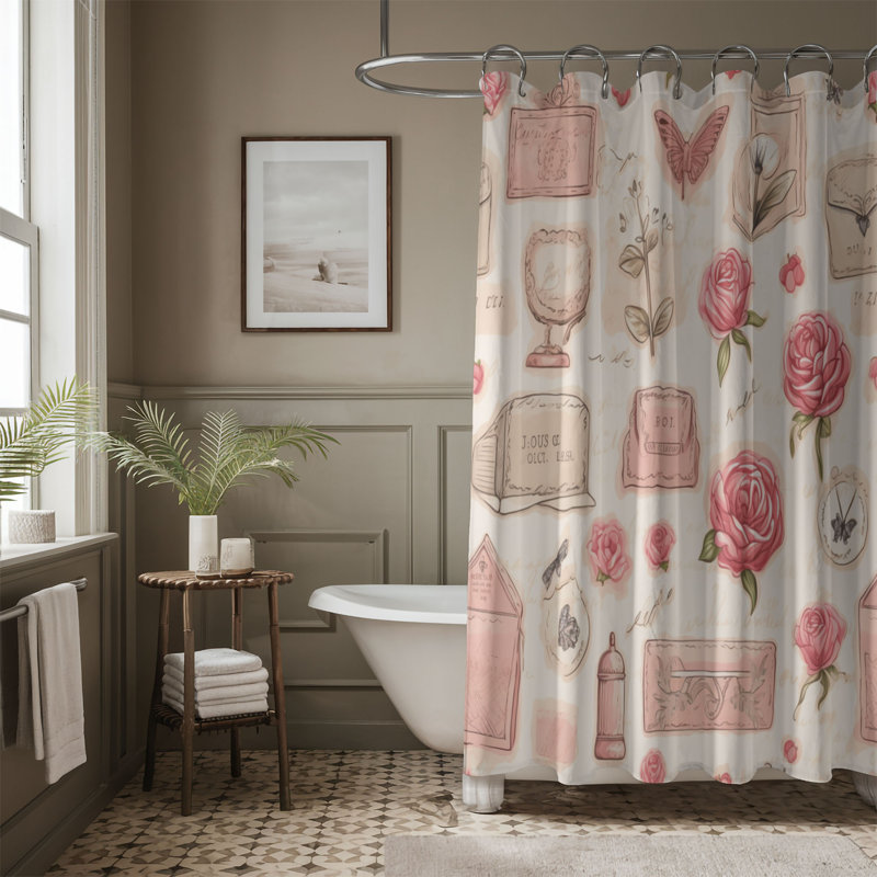 Old Blush - Premium Shower Curtain 177, 74"H x 71"W