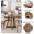 47" Round Dining Table for 4-6, Farmhouse Wooden Kitchen Table with Adjustable Legs, Brown-928328920