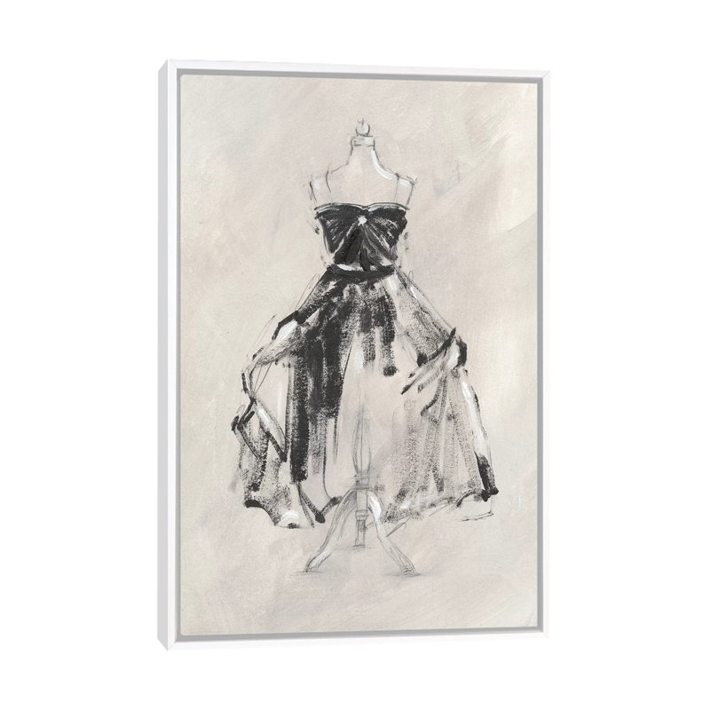 "Black gown I" par Ethan Harper, reproduction d’art, Pas de tapis, H 26 po x l 18 po x 1,5 po, Toile blanche encadrée
