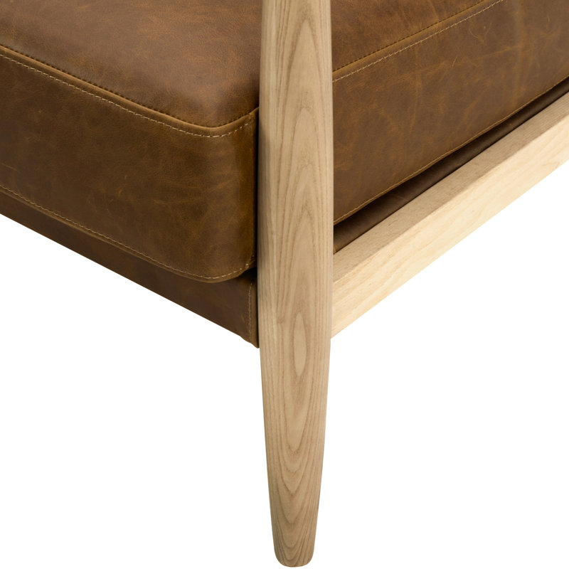 Becki Owens x Surya Gaviota Accent Chair, Brown Leather
