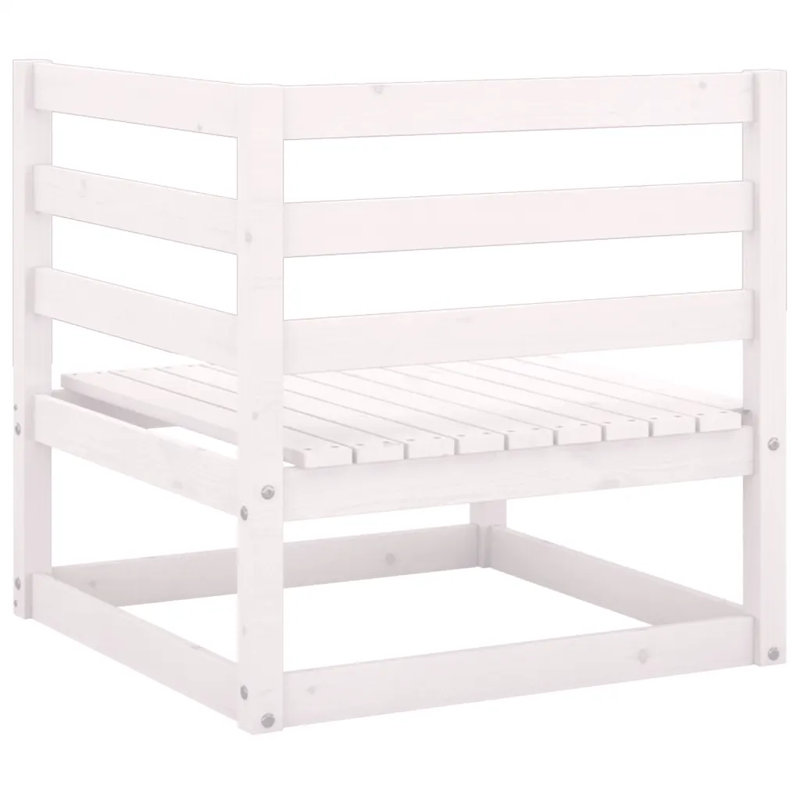 Mattawan 70 cm W Pine Solid Wood Patio Sofa, White