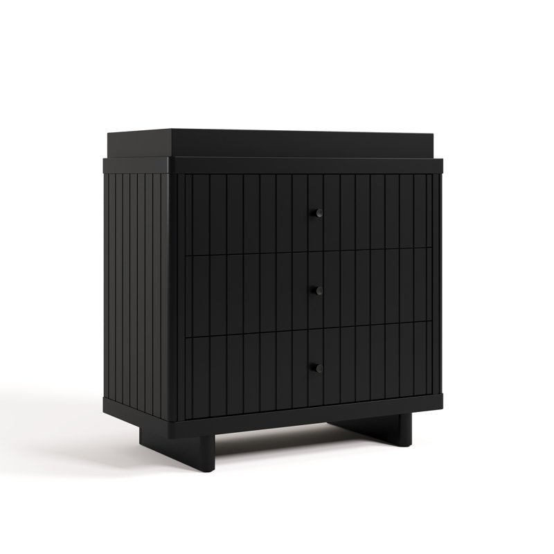 Commode 3 tiroirs avec surmatelas Kyoto, Noir