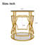 Table d'appoint ronde dorée de luxe 19,7 pouces avec tablettes de rangement-1324490650
