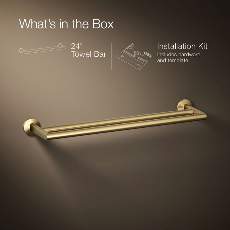 Components™ Double Towel Bar, Vibrant Brushed Moderne Brass