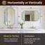 Modern Scalloped Corner Rectangle Bathroom Vanity Mirror | Stainless Steel Frame-850583411-856682505