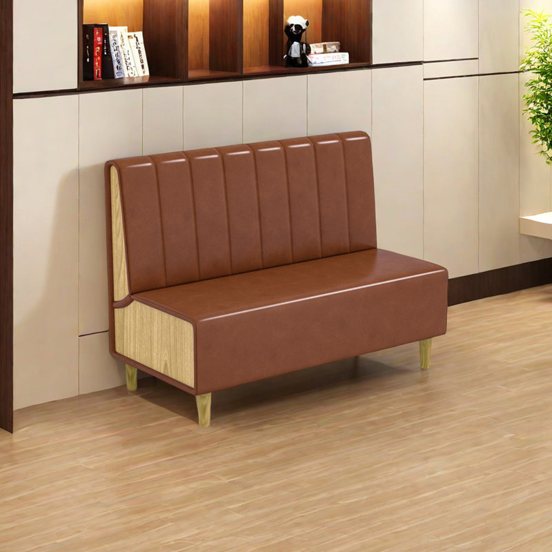 Banc rembourré en similicuir élégant, Brun