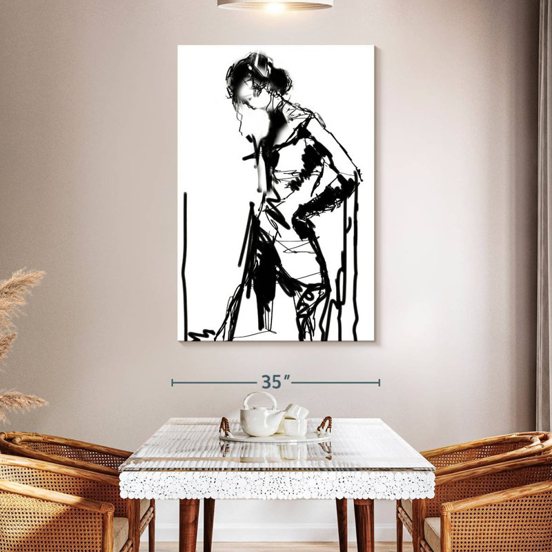 Leisha Minimalist Figure Study III, 51" H x 34" W