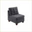 Canapé modulaire 6 pièces modulaire en U capitonné capitonné en similicuir gris anthracite | En forme de U | Tissu