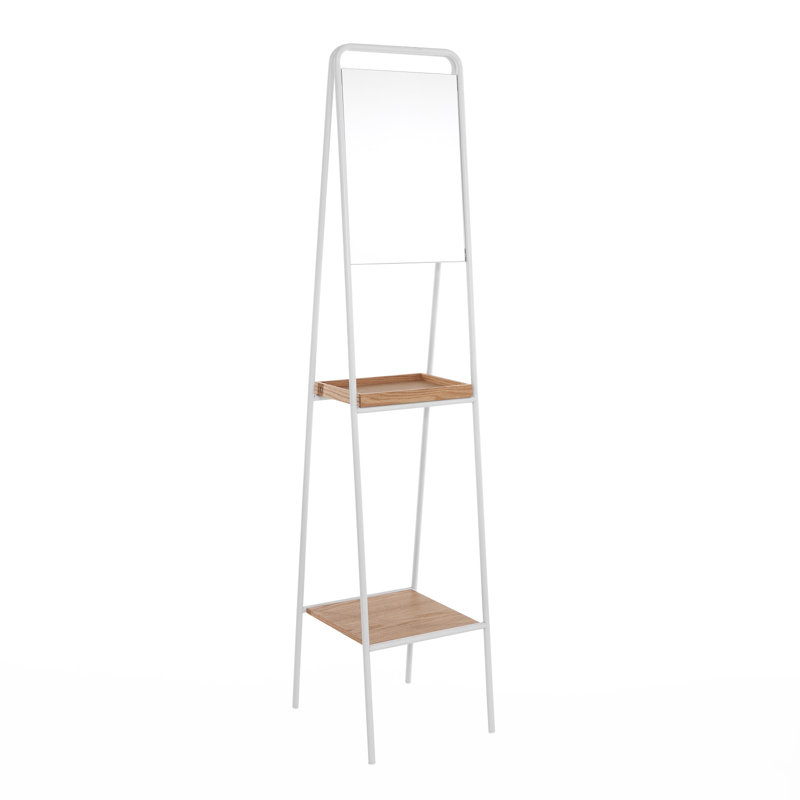 Norton Metal Flat Floor Mirror with Shelves