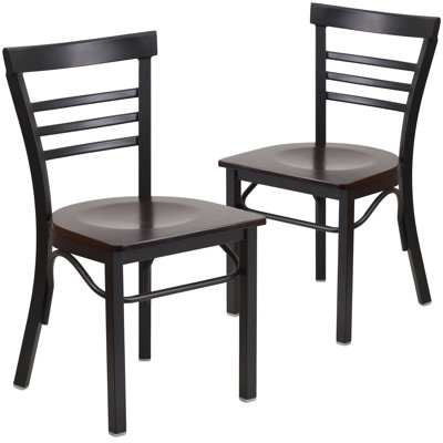 Prompton Three-Slat Ladder Back Metal Restaurant Chair