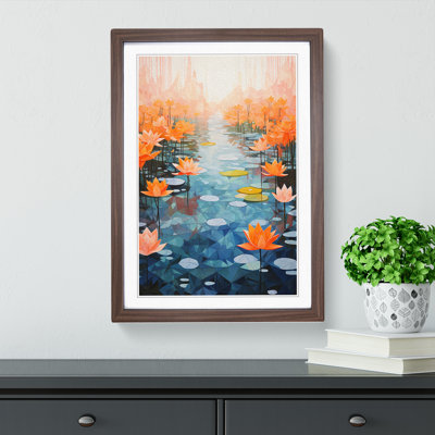 XYZ-FRM-V1223-5223 Pond Geometric - Single Picture Frame Print on Wood