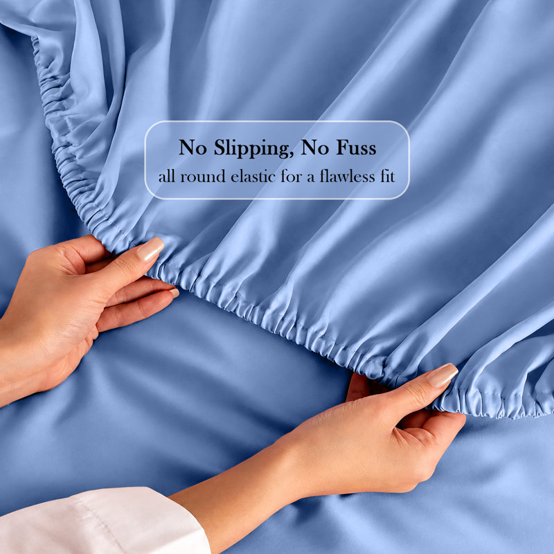 Bedroom Collection Standard Fitted Sheet, King, Light Blue