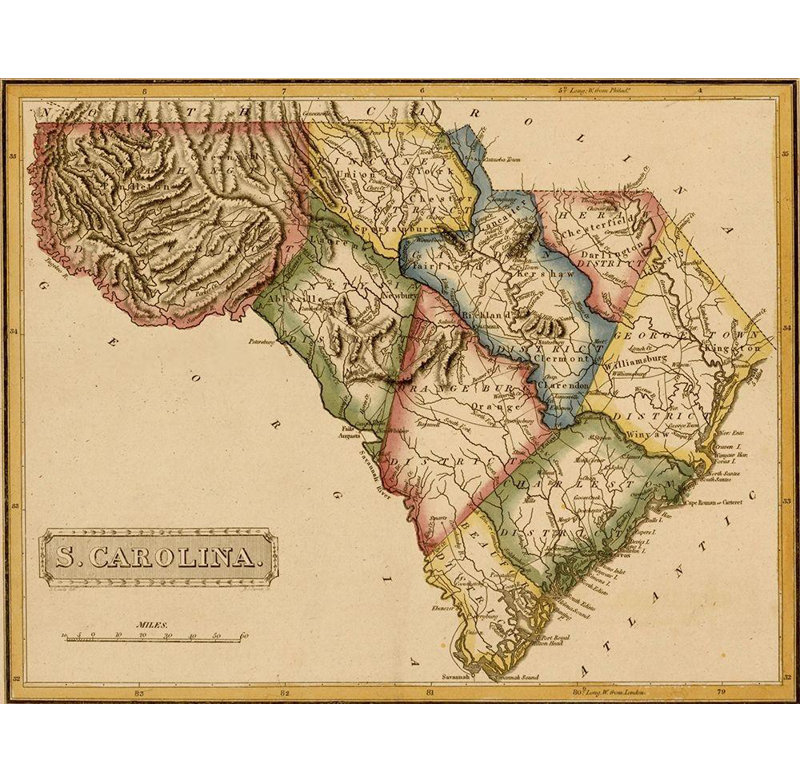 «Lark Manor ™», reproduction d'art sur toile tendue sous le nom de South Carolina 1817, H 15 po x l 18 po