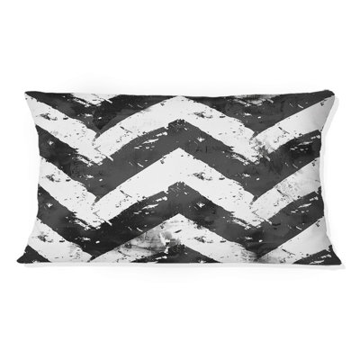 Coussin lombaire noir Midcentury Print III - Midcentury