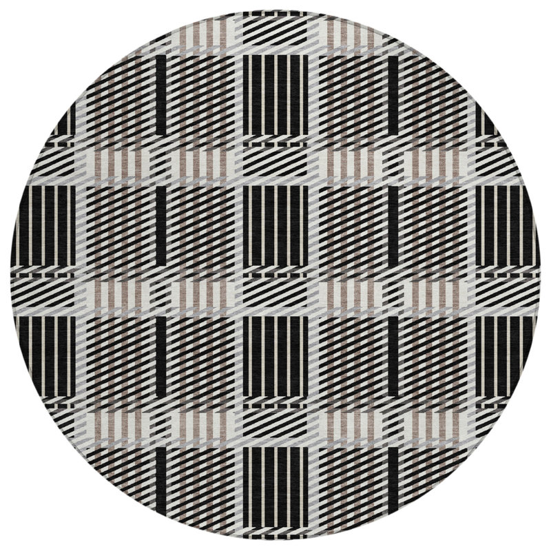 Tapis rond noir 8 po