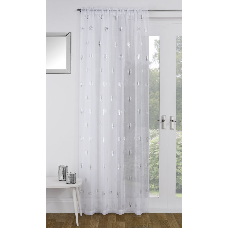 Langmann Semi Sheer Curtain Single Panel, 140 W x 229 D cm, White
