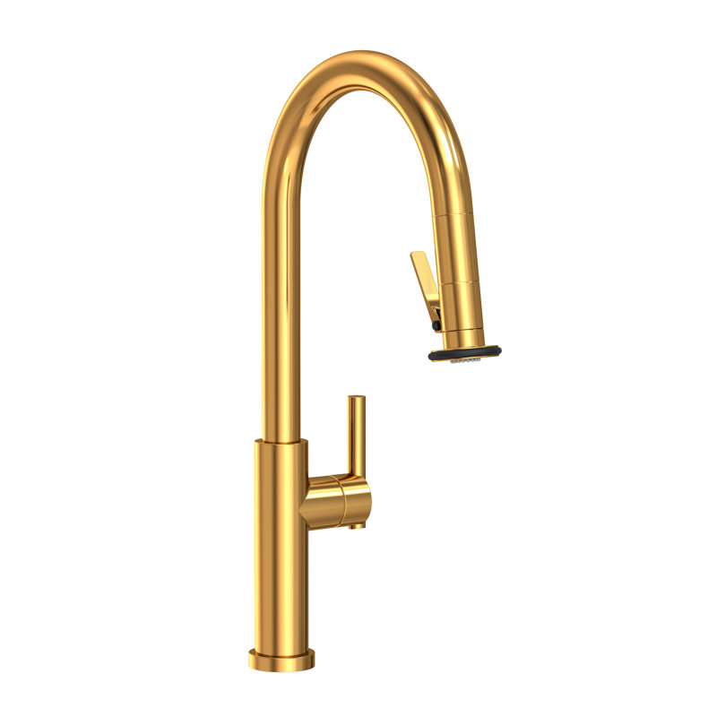 Pull-Down Kitchen Faucet - Trigger Spray, Aged Brass