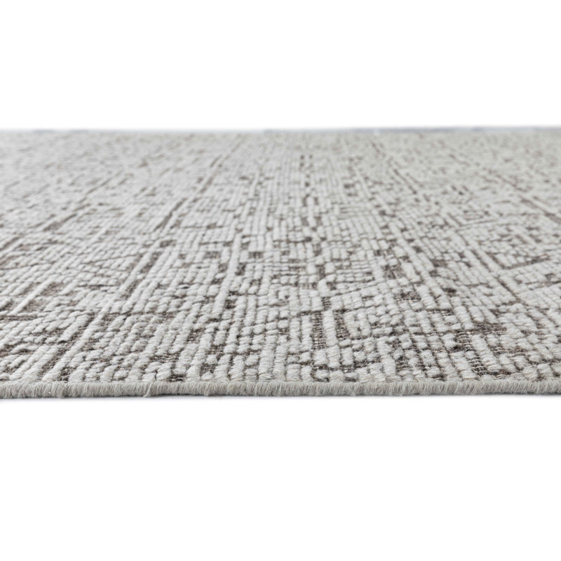 Savelle Cinema Hand Knotted Abstract Area Rug in Natural, Rectangle 7'6" x 9'6"