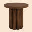 Table d'appoint ronde en noyer avec pied cannelé, table de chevet moderne pour salon, chambre ou salon