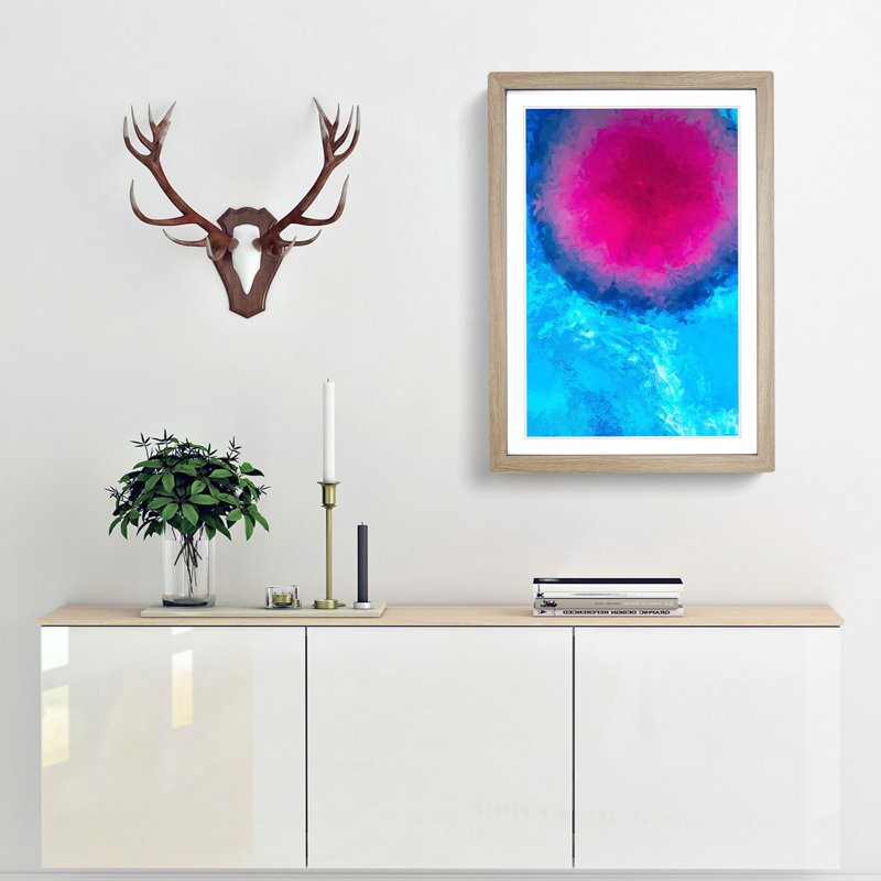 Explosion of Life in Abstract - Picture Frame Graphic Art Print, 36cm H x 27cm W x 2cm D, Oak Framed