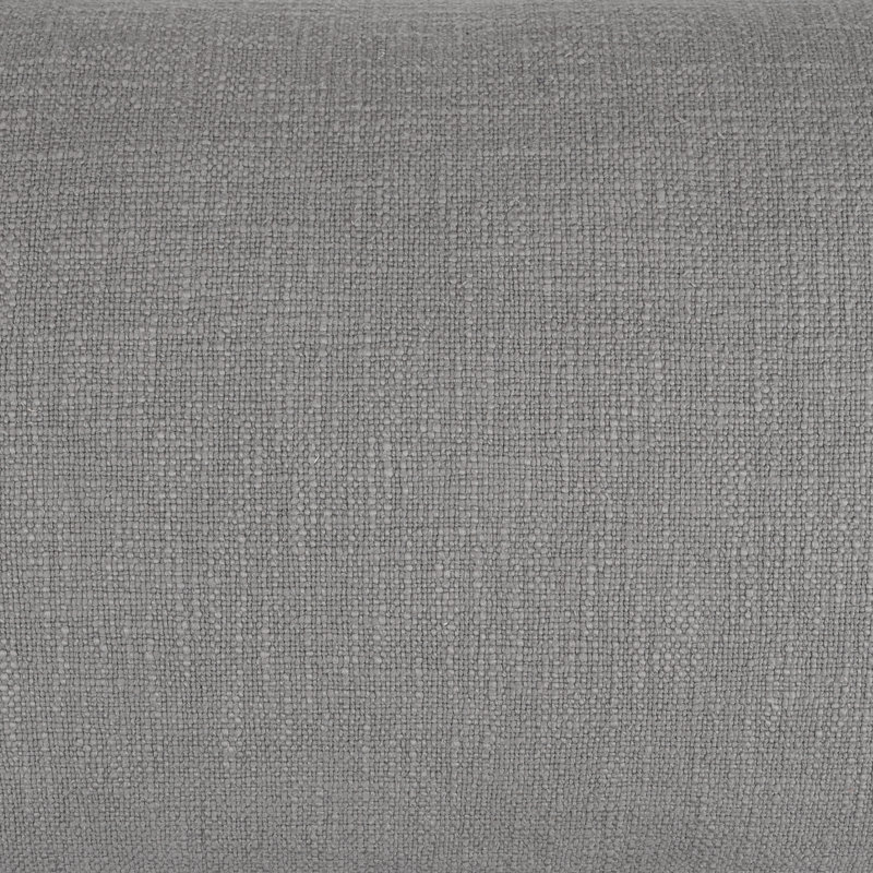 Nathanim Organic Chic Throw Pillow - Washed Textured Cotton Solid Color and Frayed Edges with Feather Insert, Shade Gray