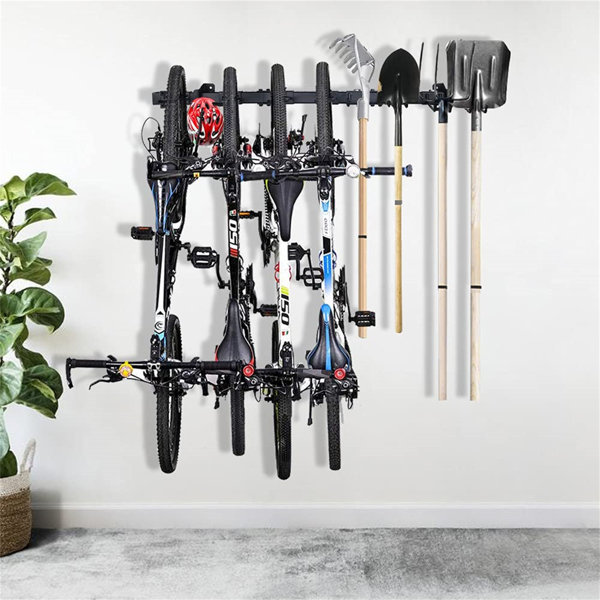 Slatedale Metal Wall Mounted Adjustable Multi-Use Bike Rack