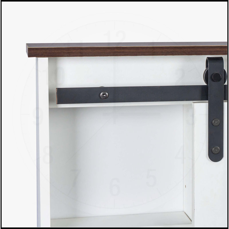 Charming Farmhouse Vanity with Multiple Storage Options and Illuminated Mirror