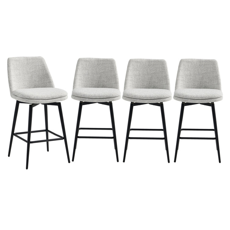 Betzalel Swivel Upholstered Counter Stool with Metal Frame