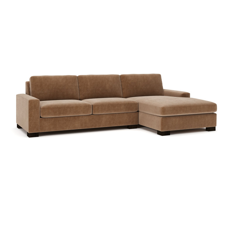 Jonie 115" 2-Piece Upholstered Chaise Sectional, Right Hand Facing, Andrew Cognac Performance Chenille