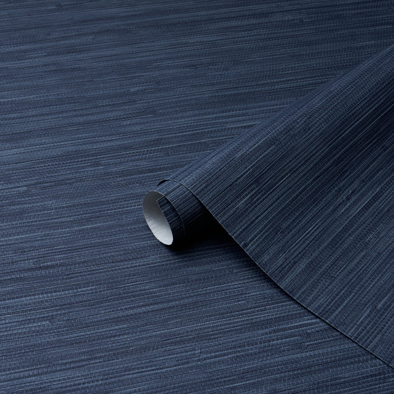Horizon Grasscloth Vinyl Wallpaper, Blue