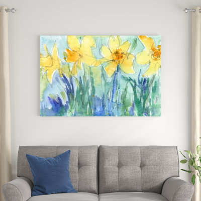 «Daffodil Blooms II» par Samuel Dixon - peinture sur toile tendue