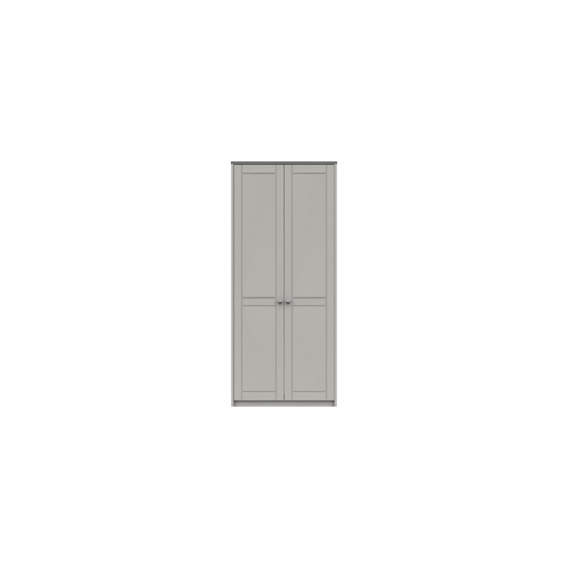 Newhaven 2 Door Manufactured Wood Wardrobe, Dust Grey/Light Grey