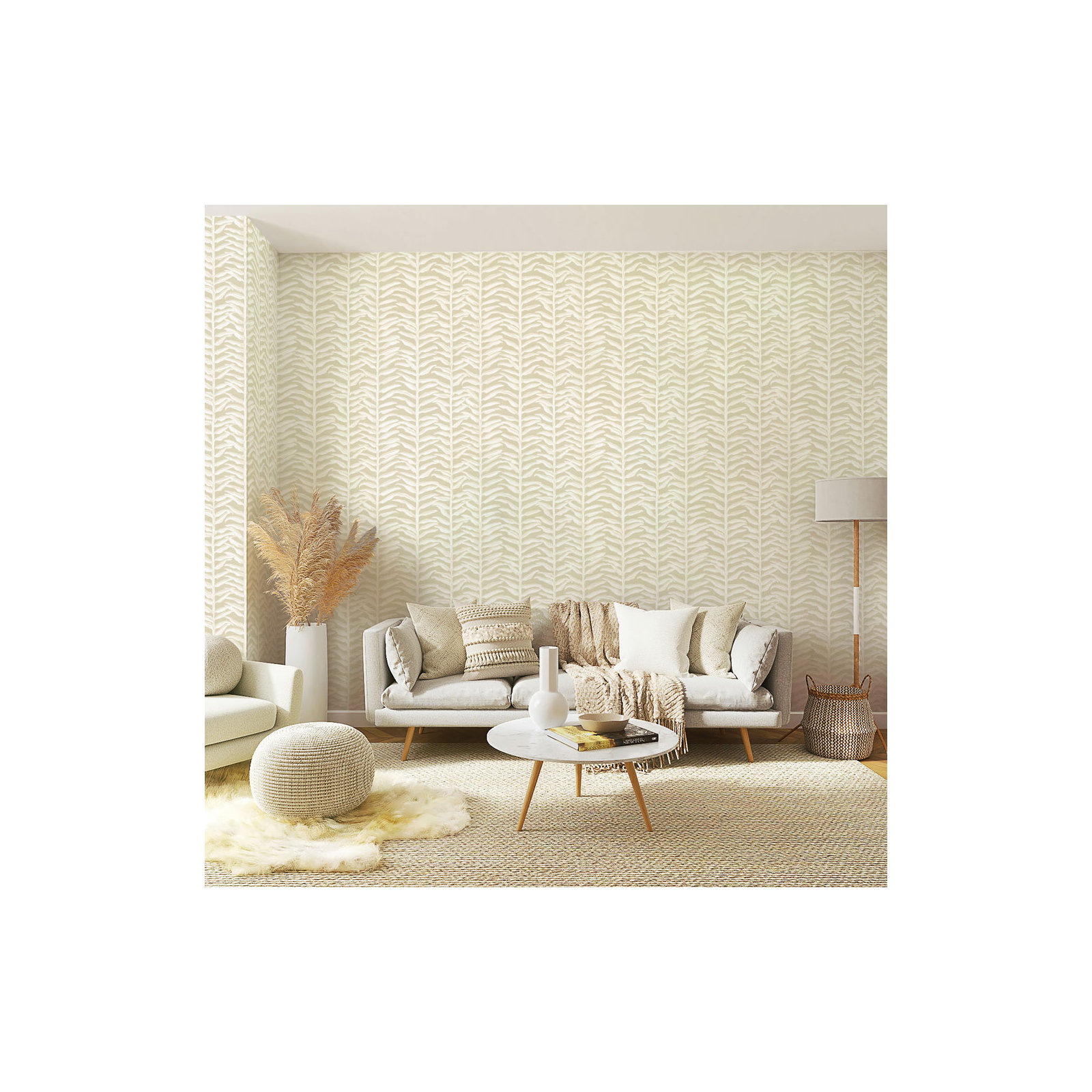Painted Vine Peel and Stick Wallpaper, Ivory Vines