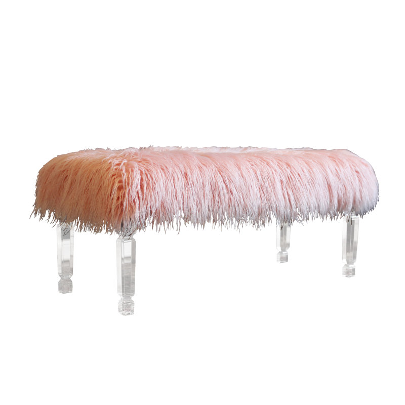 Tomberlin 45" Long Upholstered Bench, Pink