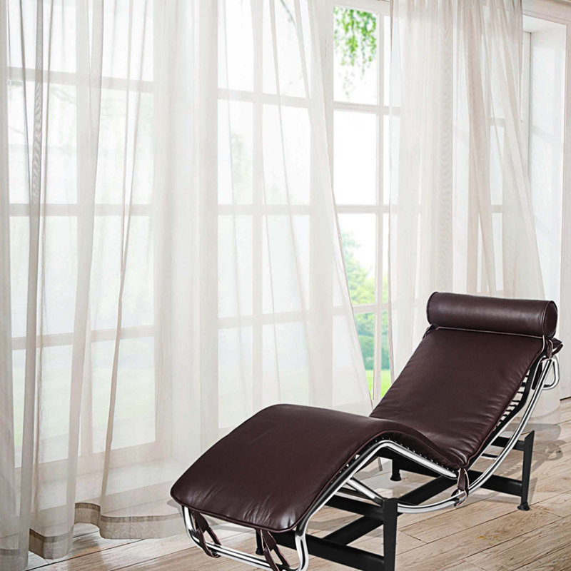 Fauteuil inclinable en cuir Kamare, Cuir véritable brun foncé