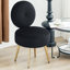 Chaise rembourrée en velours avec tabouret (ensemble de 2)-1786593623