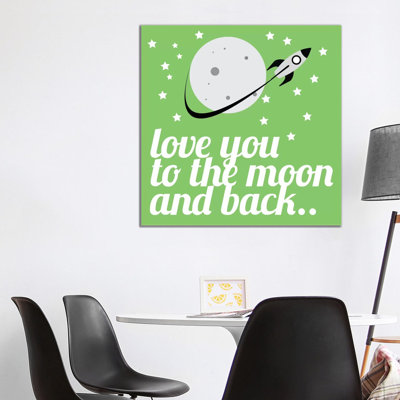 Love You to the Moon & Back 1 Piece Wrapped Canvas Wall Art