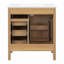 Meuble-lavabo de 76 cm avec tiroir rabattable et tablette de rangement à porte