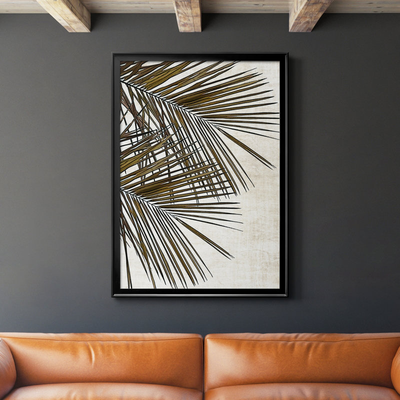 Palm I - peinture sur toile encadrée, Cadre noir, H 30,5 po x l 42,5 po x P 1,5 po