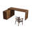 78.74"Dark walnut L-Shaped Solid Wood Office Sets