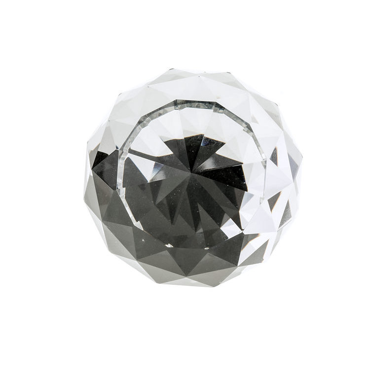 Oversized 1 9/16" Diameter Round Knob, Clear/Chrome