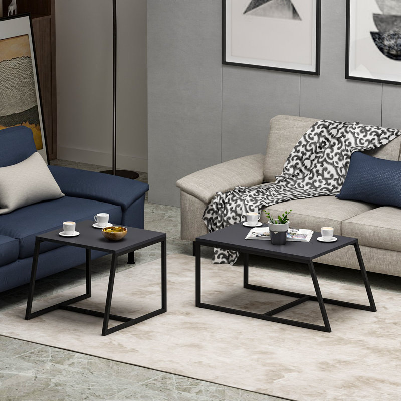 Table basse moderne avec de nombreuses tablettes 29,5 x 15,0 x 19,7 pouces Modern Anthracite | 100% panneau de particules enduit de mélamine, épaisseur: 0,7 pouce | Design industriel mural et élégant pour le salon et le bureau