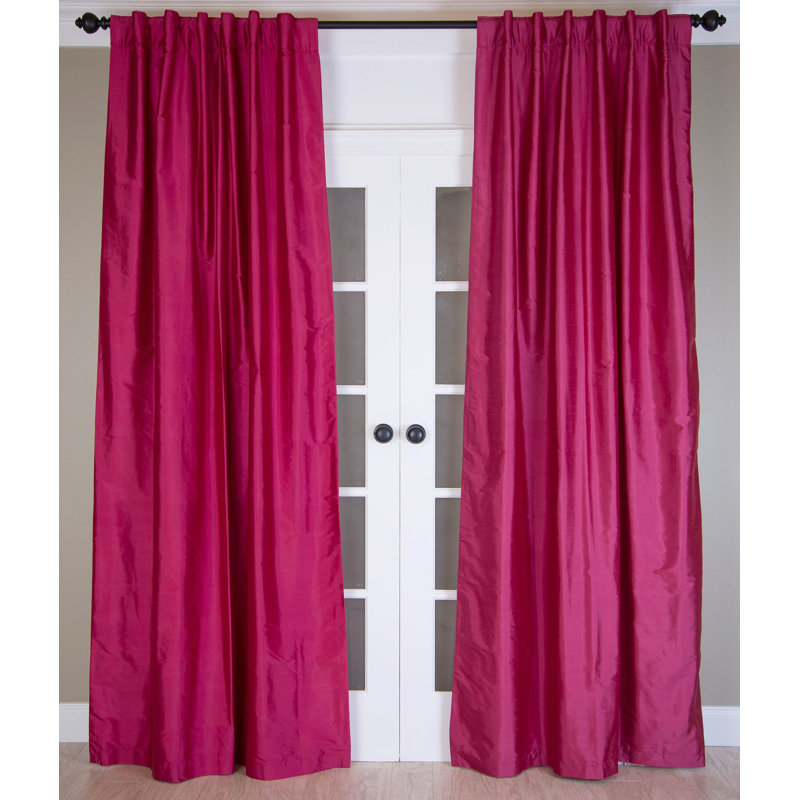 Silk Room Darkening Curtain Single Panel, 51" W x 108" L, Cappuccino